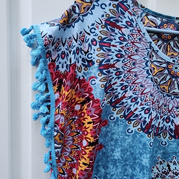 Yincro Swimsuit Cover Size A 100% polyester Multicolor Mandala print - Picture 4 of 9